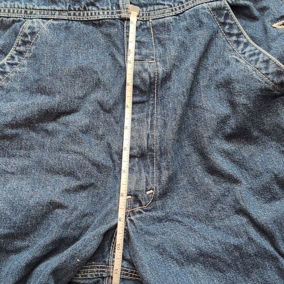 Ikeda Blue Medium Wash Denim Slouchy Overalls S - Picture 9 of 13